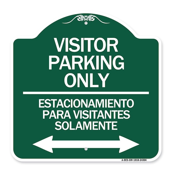 Bilingual Reserved Parking Visitor Parking Only Estacionamiento Para Visitantes, A-DES-GW-1818-24304